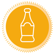 Orange icon of sauce bottle.